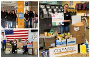 The financial planning team at Nelson Financial Planning helps with a school drive for supplies